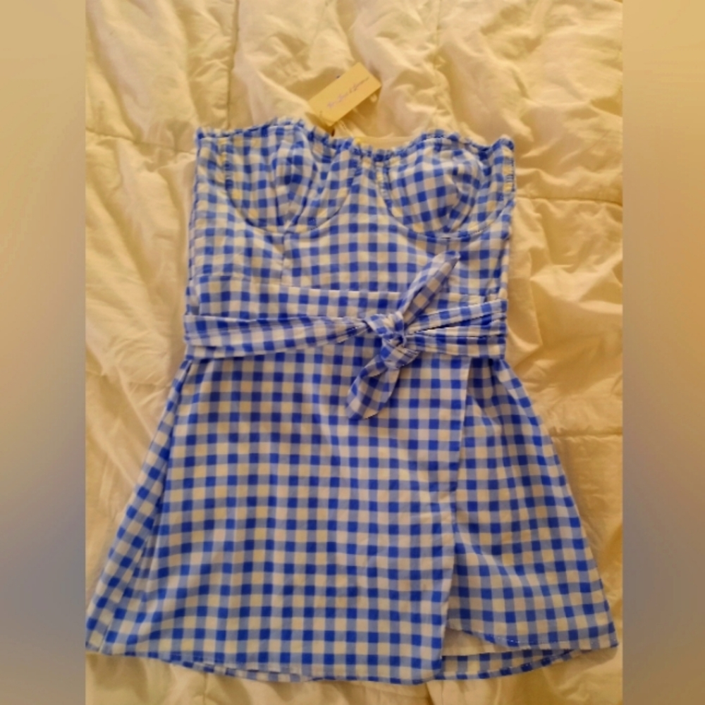 New With Tags. For Love and Lemons Gingham Checkerd Mini Dress